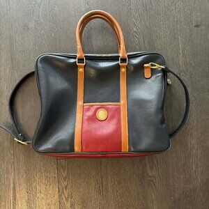 VINTAGE ALFRED SUNG multicolor leather satchel computer bag preowned